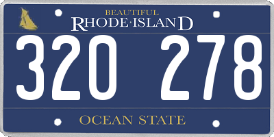RI license plate 320278