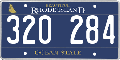 RI license plate 320284