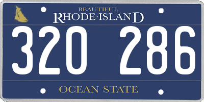 RI license plate 320286