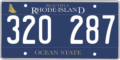 RI license plate 320287