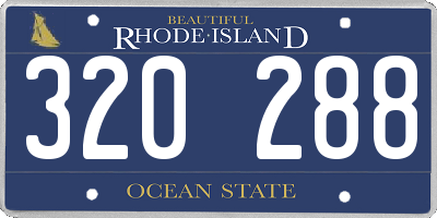 RI license plate 320288