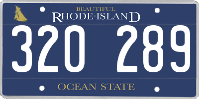 RI license plate 320289