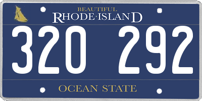 RI license plate 320292