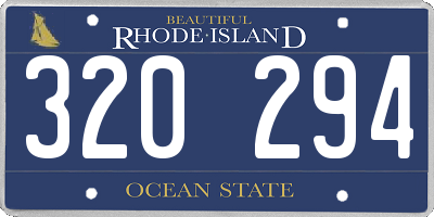 RI license plate 320294