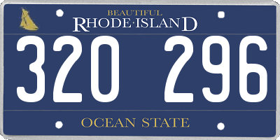 RI license plate 320296