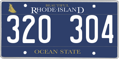 RI license plate 320304