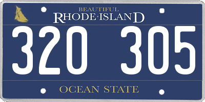 RI license plate 320305