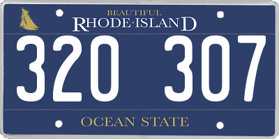 RI license plate 320307