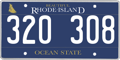 RI license plate 320308