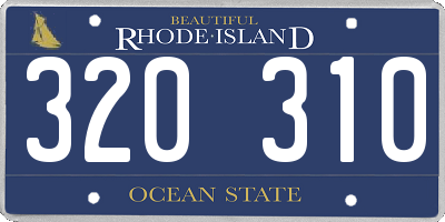 RI license plate 320310