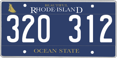 RI license plate 320312