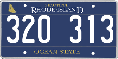 RI license plate 320313