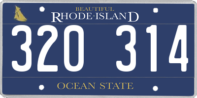 RI license plate 320314