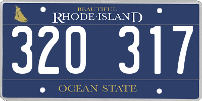 RI license plate 320317