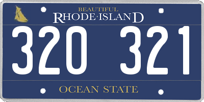 RI license plate 320321