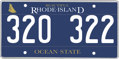 RI license plate 320322