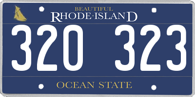 RI license plate 320323