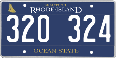 RI license plate 320324