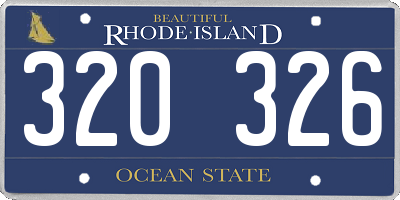 RI license plate 320326