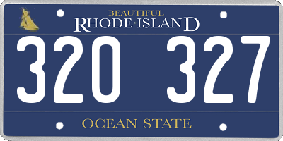 RI license plate 320327