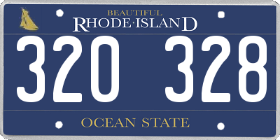 RI license plate 320328