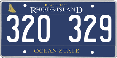 RI license plate 320329