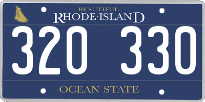 RI license plate 320330