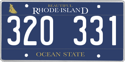 RI license plate 320331