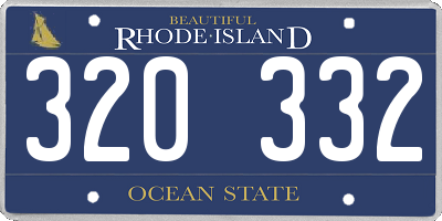 RI license plate 320332