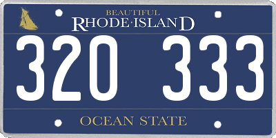 RI license plate 320333
