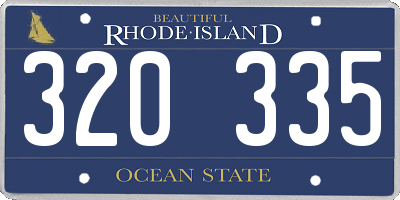 RI license plate 320335