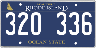 RI license plate 320336