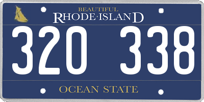 RI license plate 320338