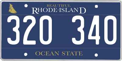 RI license plate 320340