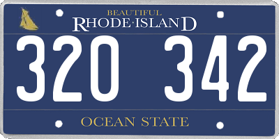 RI license plate 320342