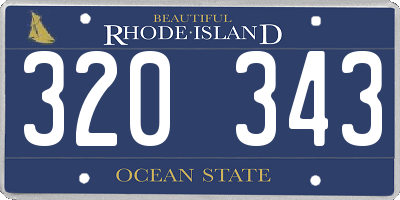 RI license plate 320343