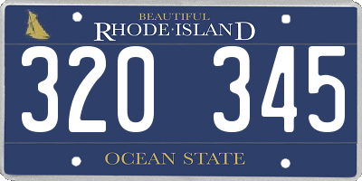 RI license plate 320345