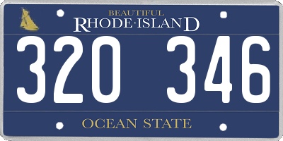 RI license plate 320346