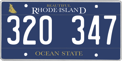 RI license plate 320347