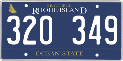 RI license plate 320349