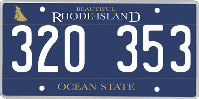 RI license plate 320353