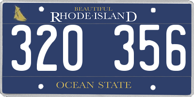 RI license plate 320356