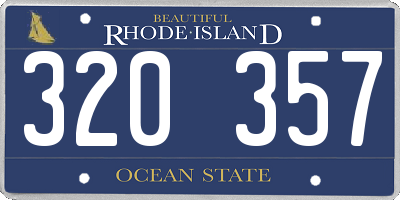 RI license plate 320357