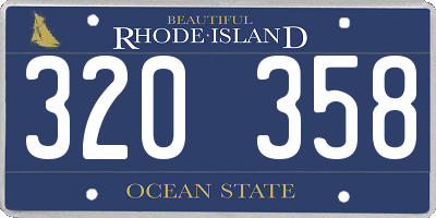 RI license plate 320358
