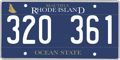 RI license plate 320361