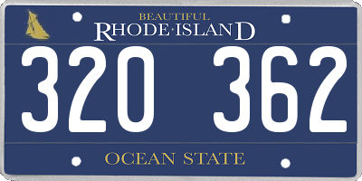 RI license plate 320362