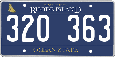 RI license plate 320363