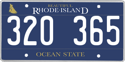 RI license plate 320365