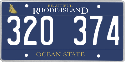 RI license plate 320374