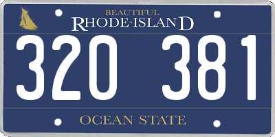 RI license plate 320381
